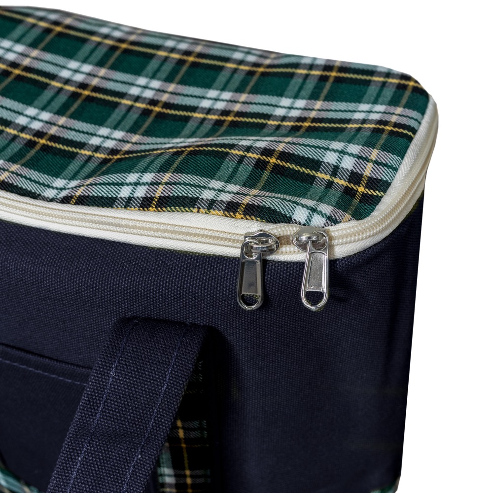 18 oz Insolated Plaid Cooler Tote 18