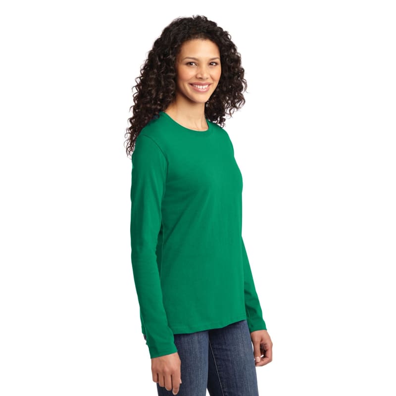 Port & Company Women's Long Sleeve Core Cotton Tee. 106