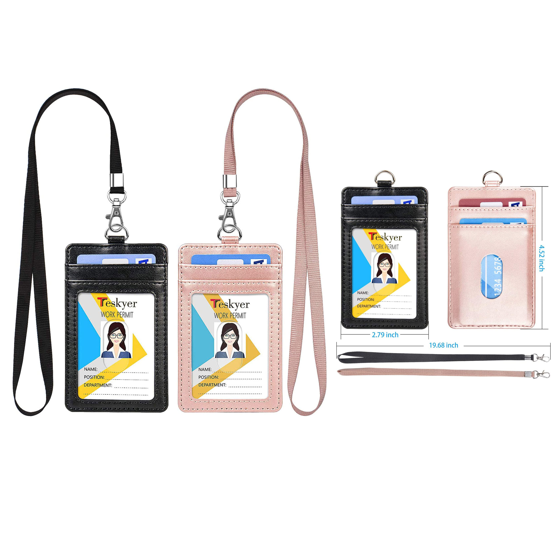 Leather ID Badge Holder