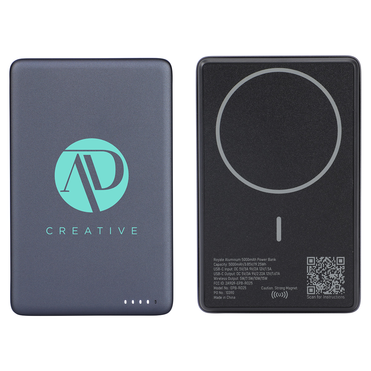 Royale Aluminum 5000mAh 20W Power Bank with 15W Magnetic Wireless Charger 3