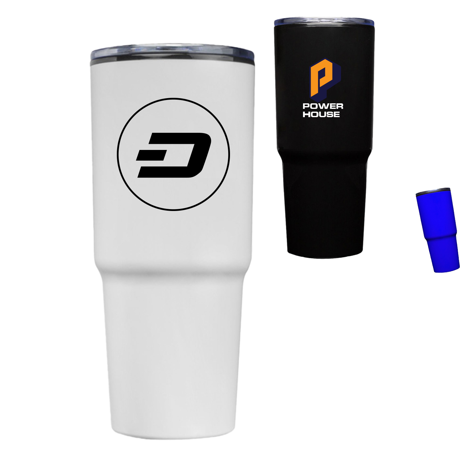 32 oz Double Wall Plastic Tumbler w/ Matching Slide Lid 2