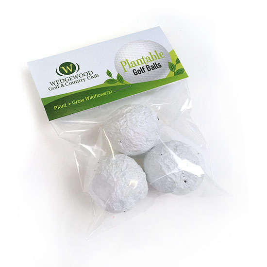 "Plantable Golf Balls" Seed Bombs Cellopack 3 2