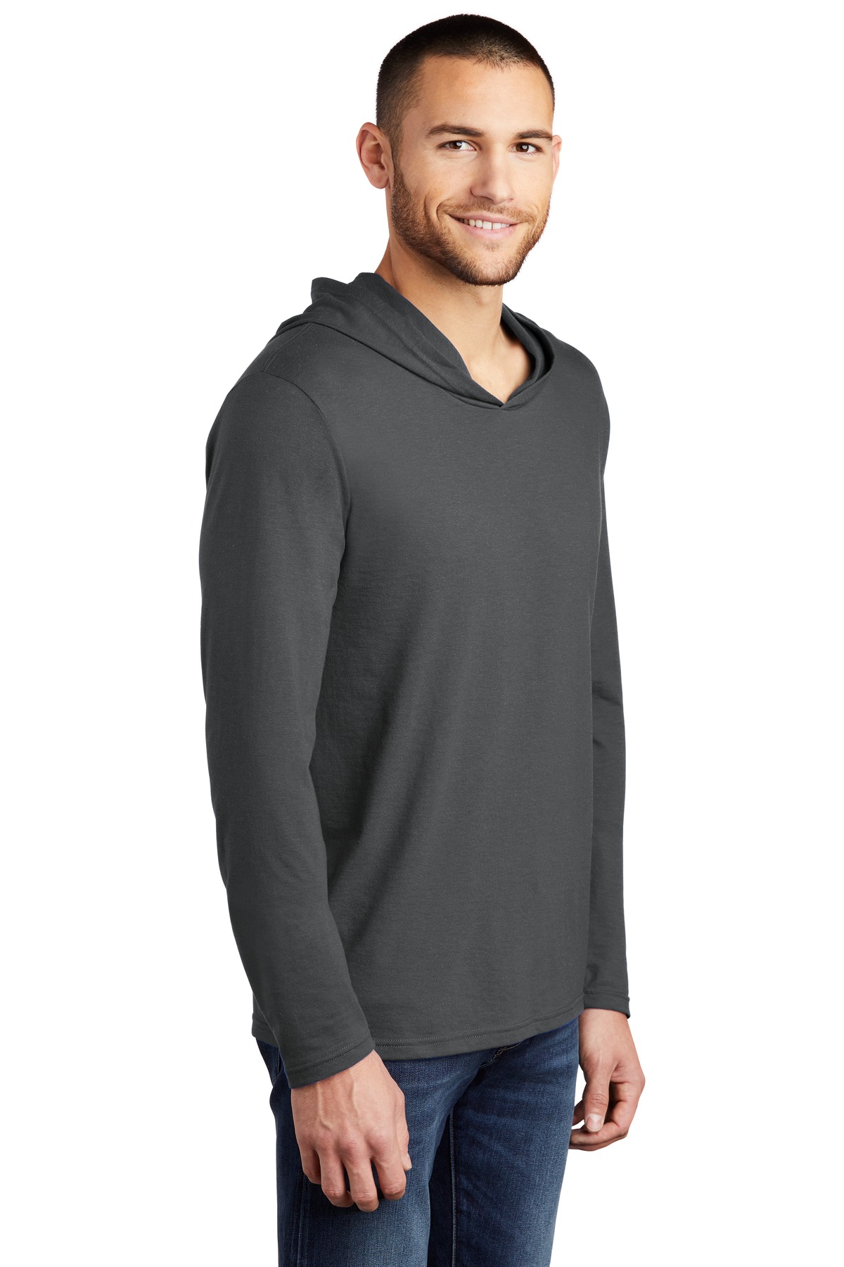 District Perfect Tri Long Sleeve Hoodie. DM139, custom hoodie or sweatshirt with logo imprint 38