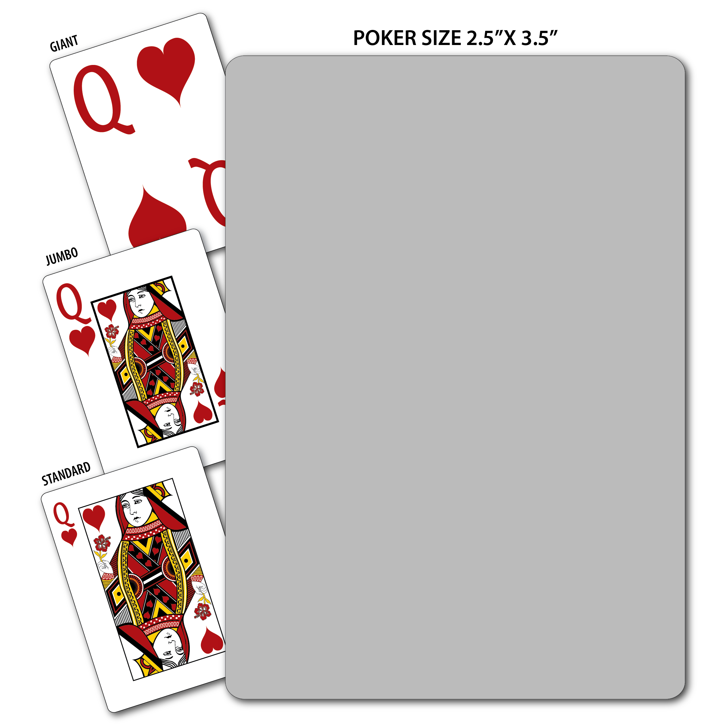 Solid Back Gray Poker Size Playing Cards 3