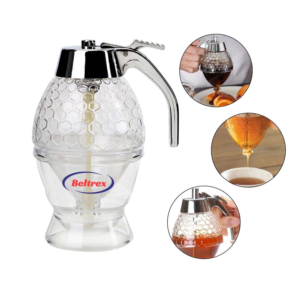 Glass Honey Jar Dispenser Airtight No Drip 4