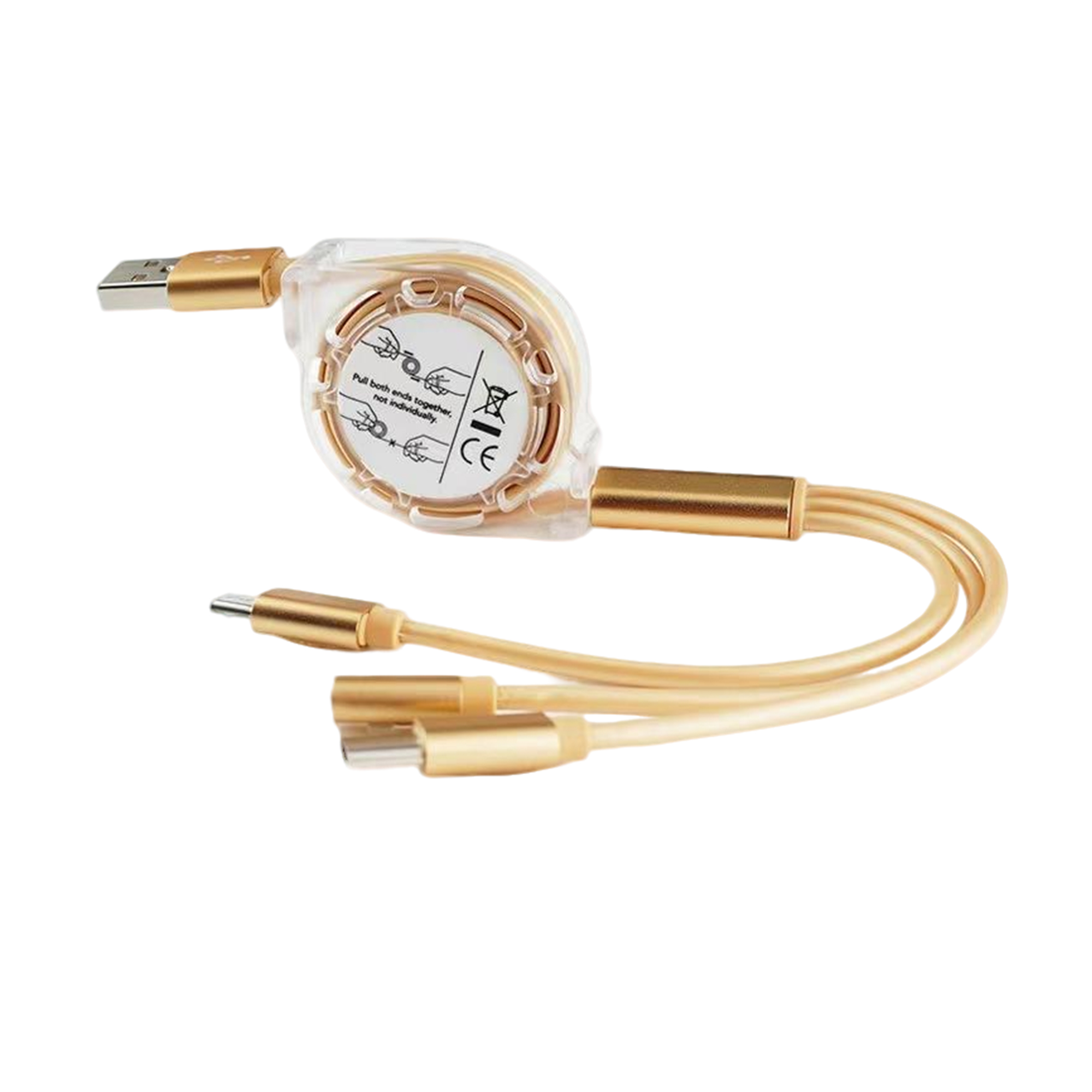 Three In One Retractable Charging Cable With Multiple Connectors 3