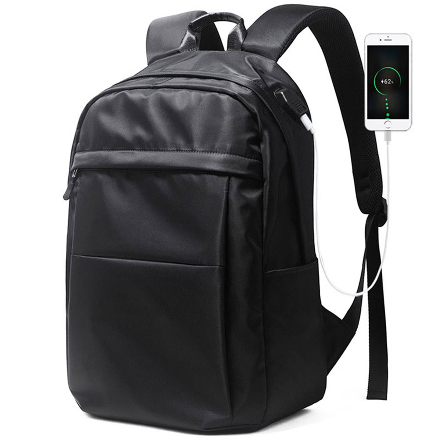 Nylon Leisure Travel Backpack W/ Usb Charging Port 5