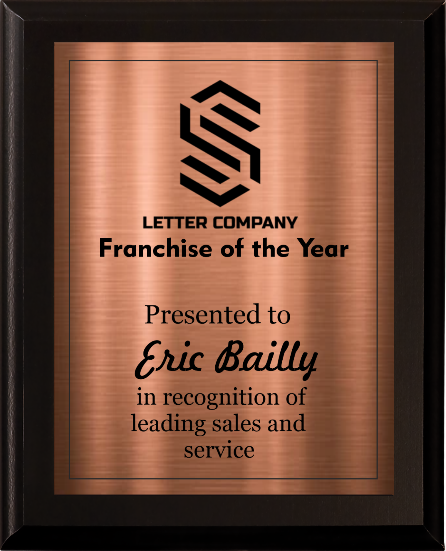 Black Matte Finish Certificate Plaque 5