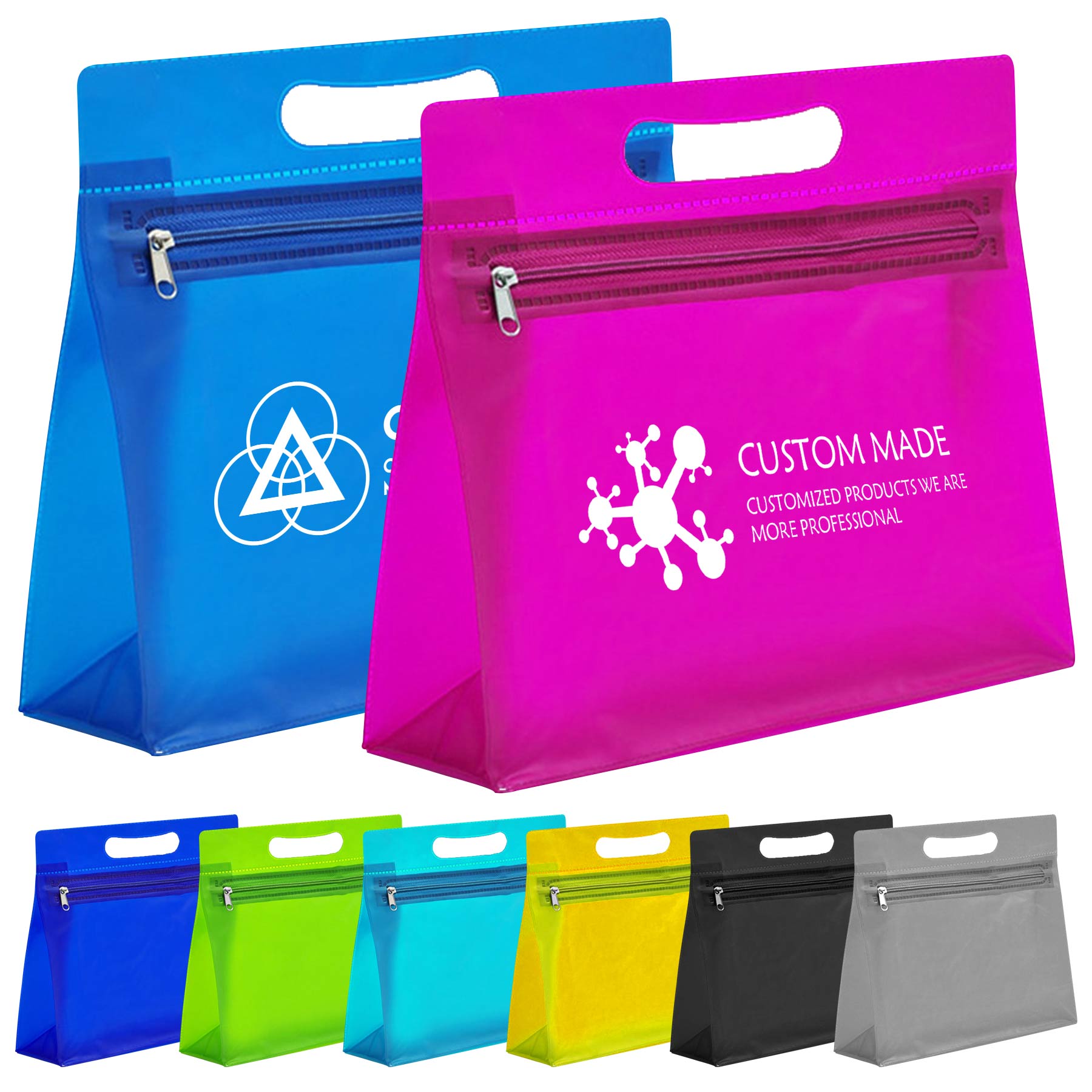 Zipper Vinyl Bag with Die Cut Handle 1