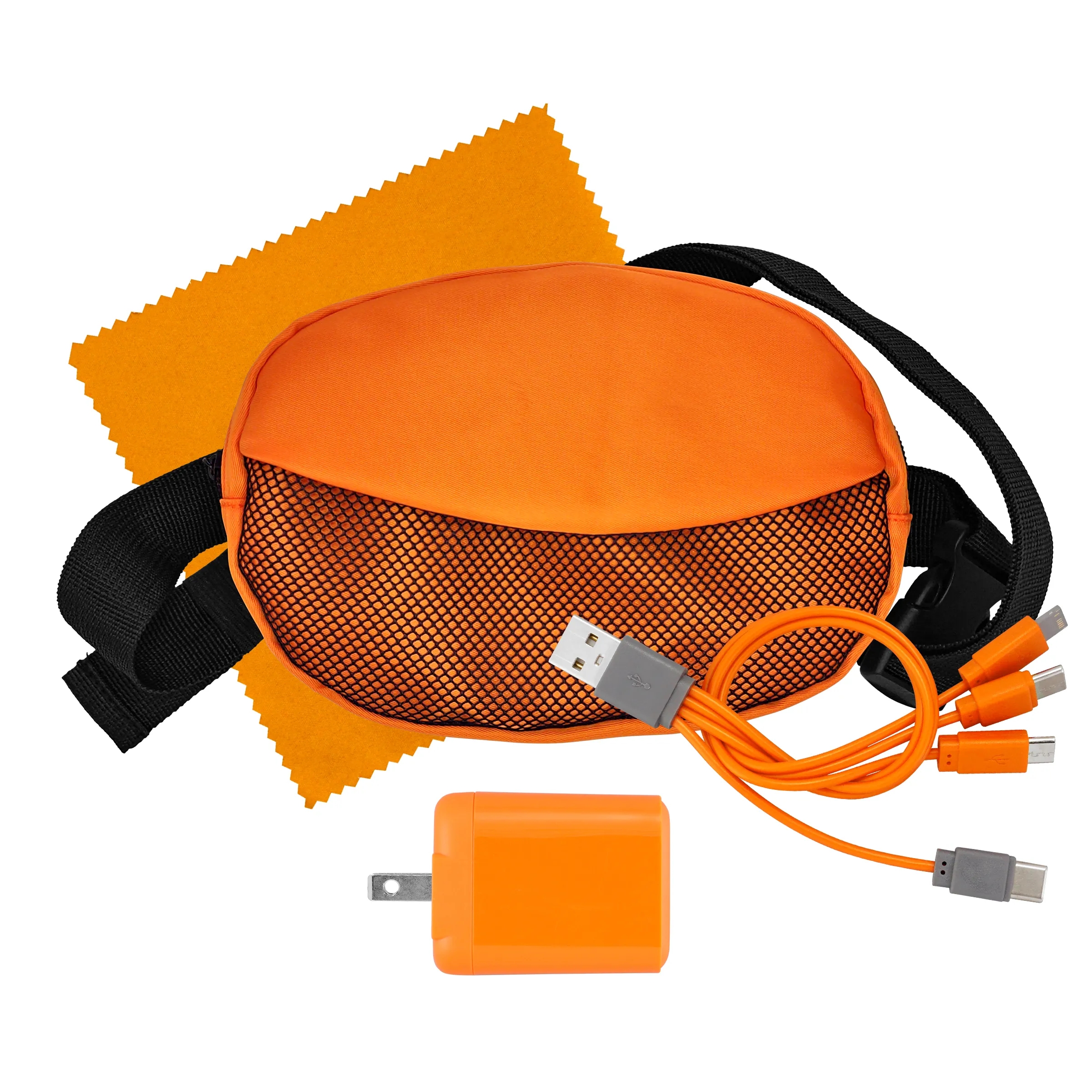 Sporty Fast Charger, Cable & Cloth Fanny Pack Set 10