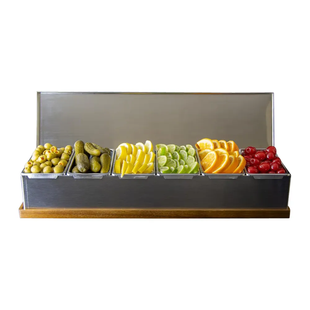 Stainless Steel & Wood Hybrid Condiment Caddy 6