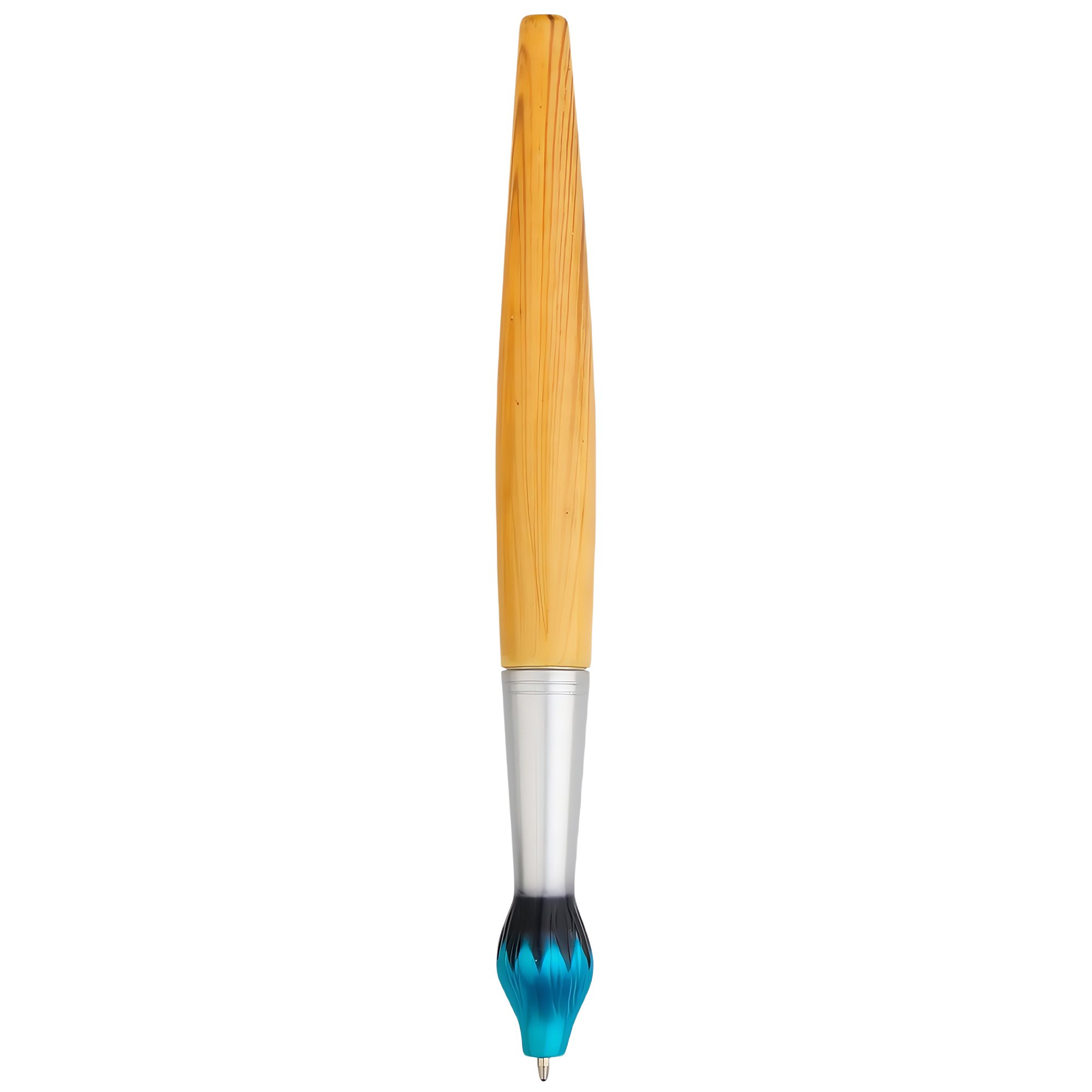 Creative Calligraphy Style Ballpoint Pen with Wood Grain Twist Design - Smooth Writing 3