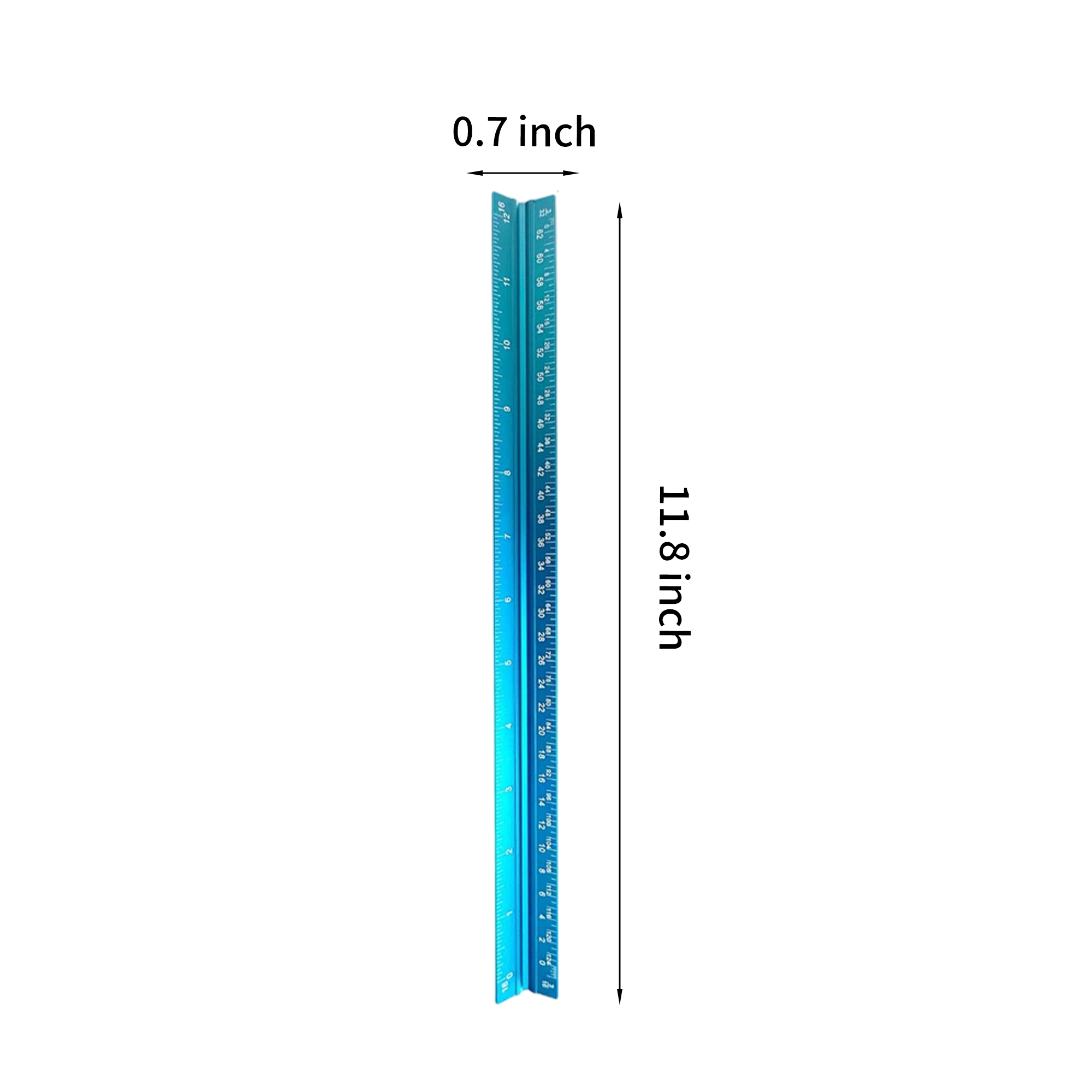11.8-Inch Aluminum Triangular Scale Ruler for Engineers and Designers 5