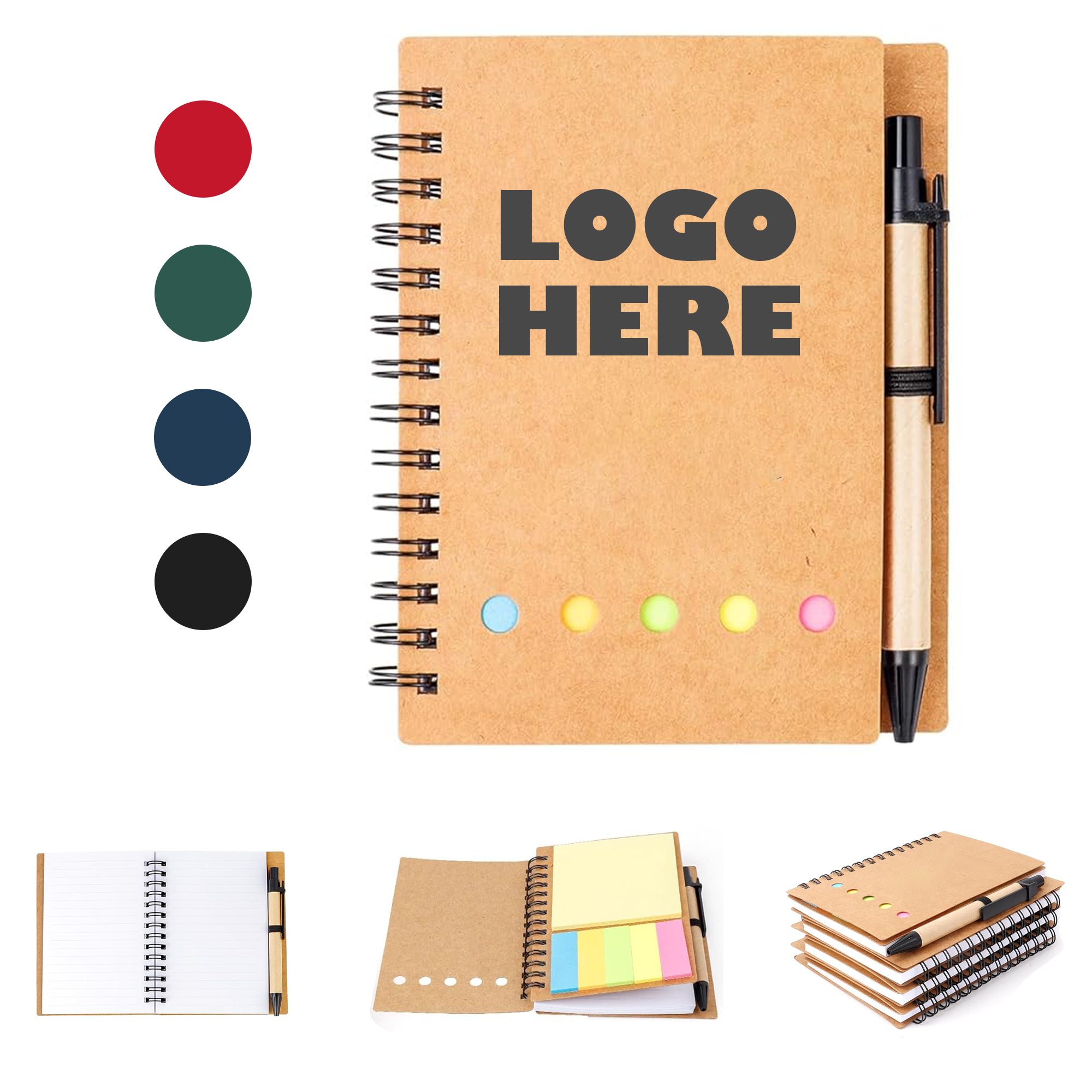 A6 Spiral Notebook With Sticky Notes And Pen 3