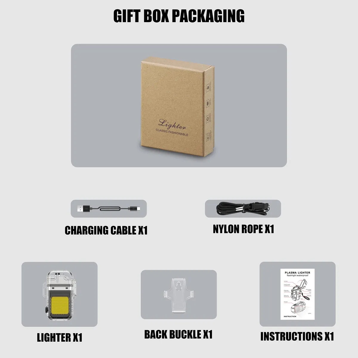 Rechargeable Dual Arc Lighters With Cob 6