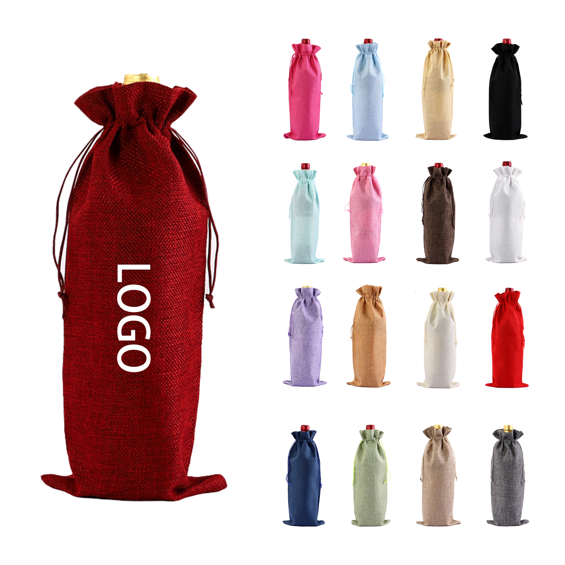 Burlap Wine Bag 1