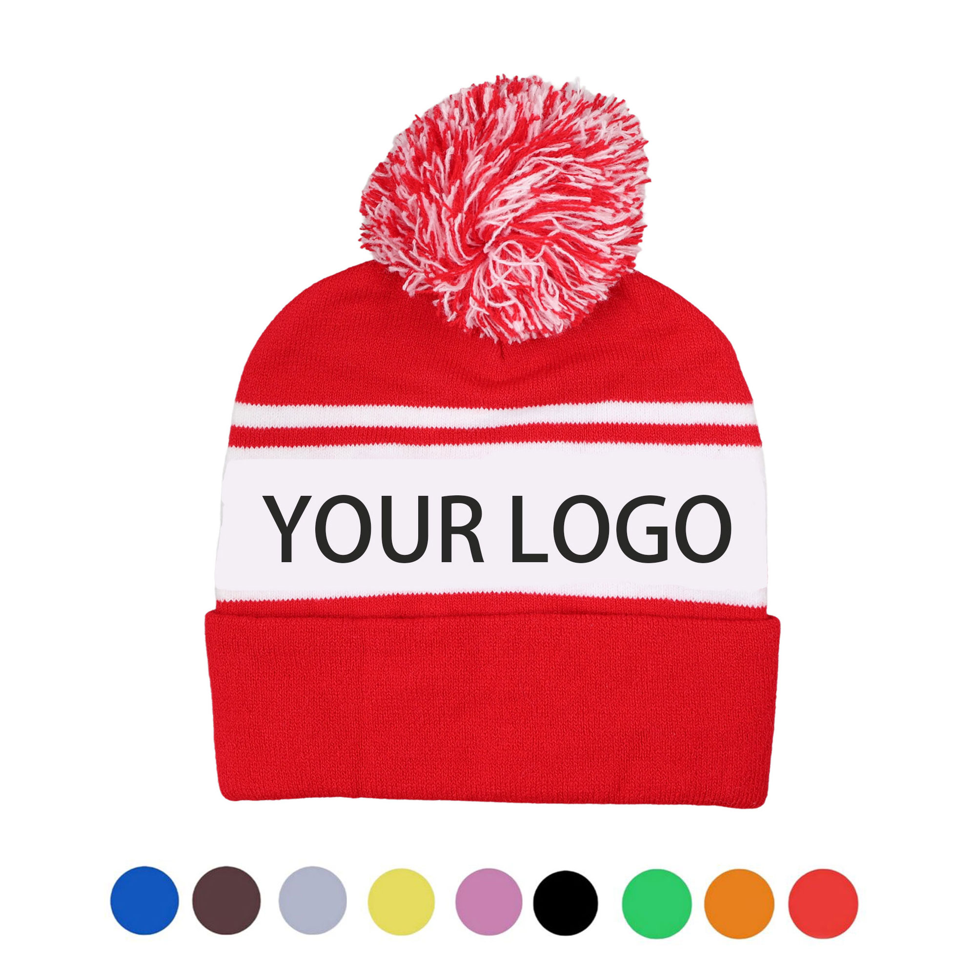Knitted Hat With Pom 2
