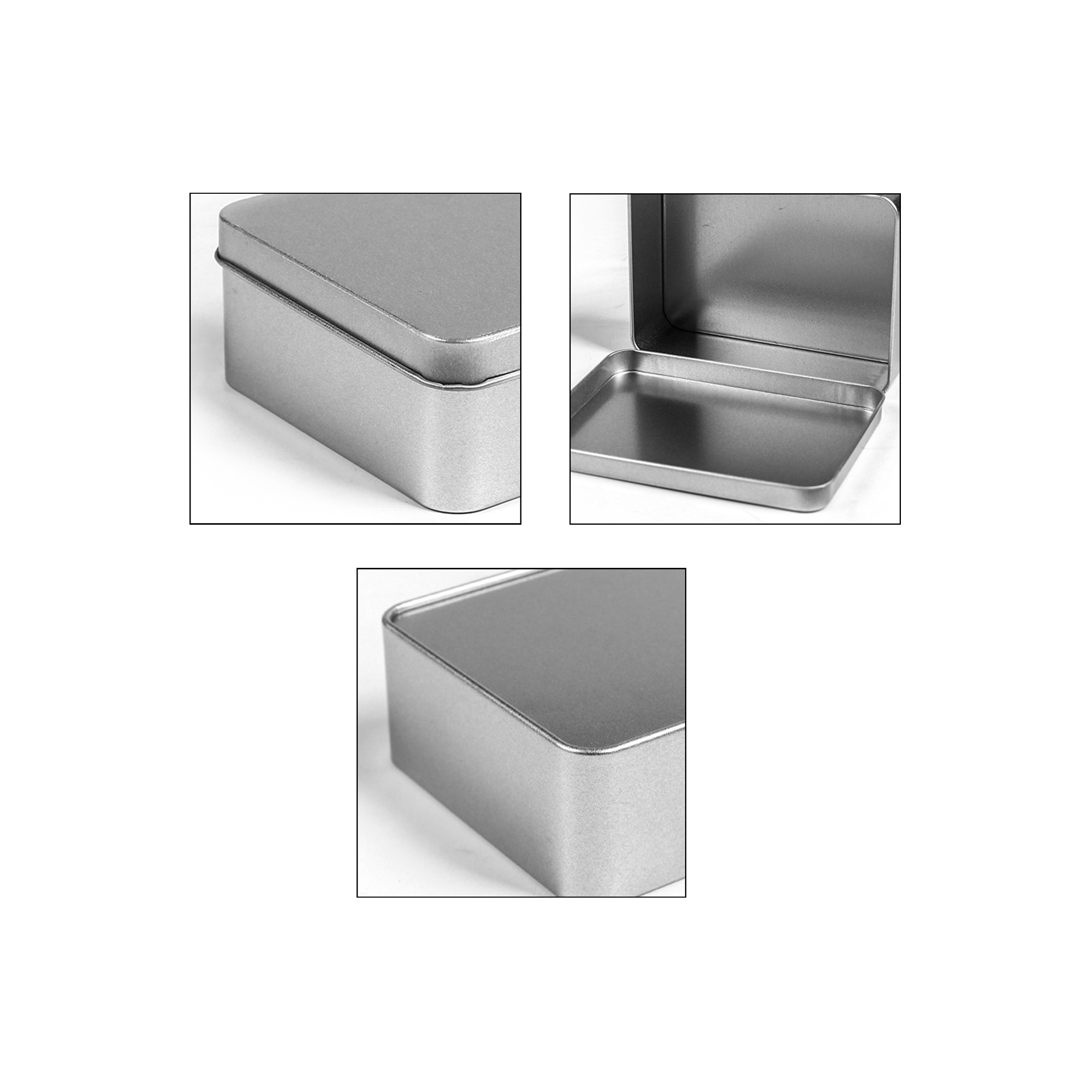 Retcangular Portable Storage Hinged Tin Box 7
