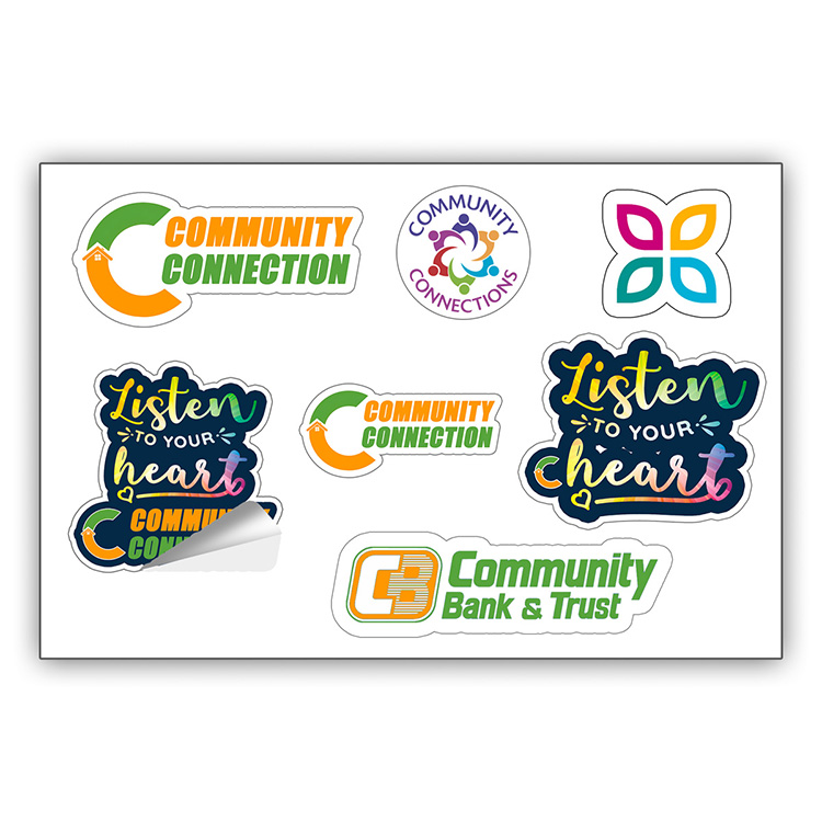 "CUSTOMCUT" 4" x 6" Full Color Removeable Kiss-Cut Sticker Sheet – 6 Mil 1