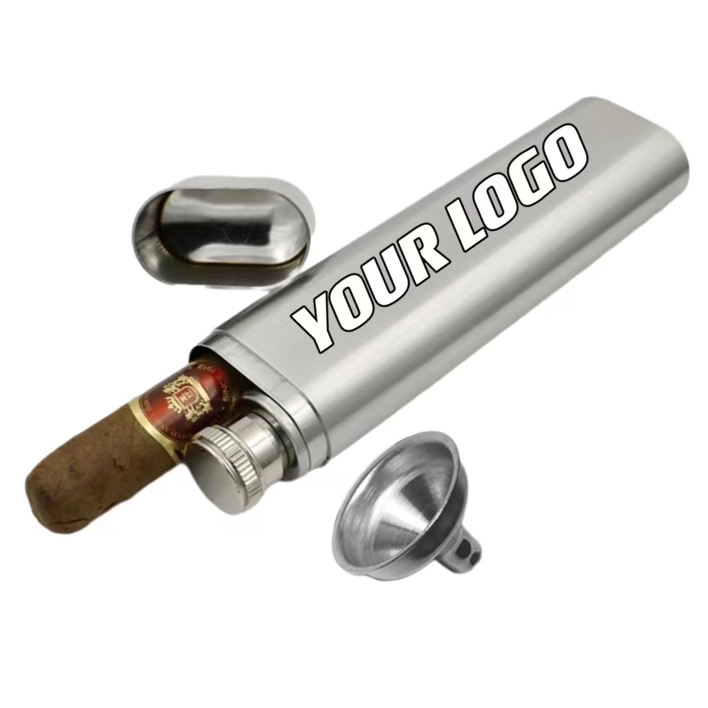 Custom Stainless Steel Cigar Case With Wine Tube 2