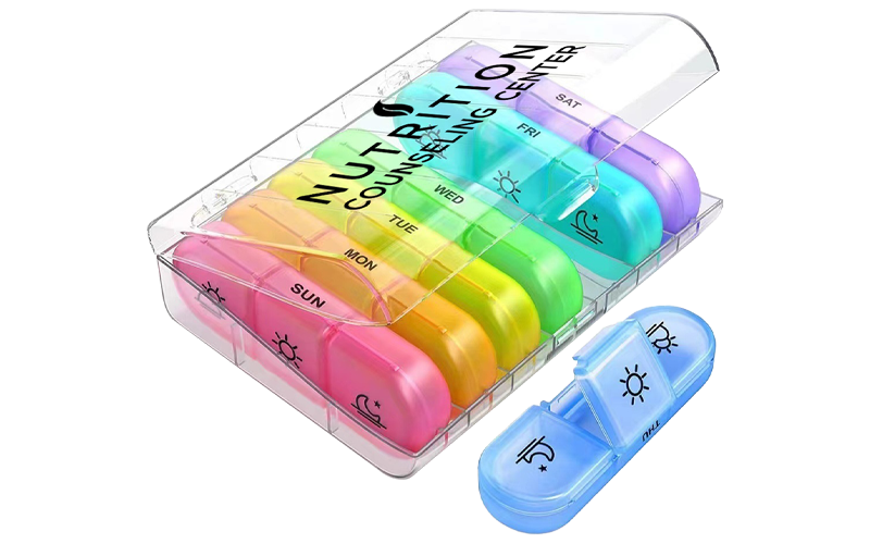 Clear/Rainbow Travel Pill Container 1