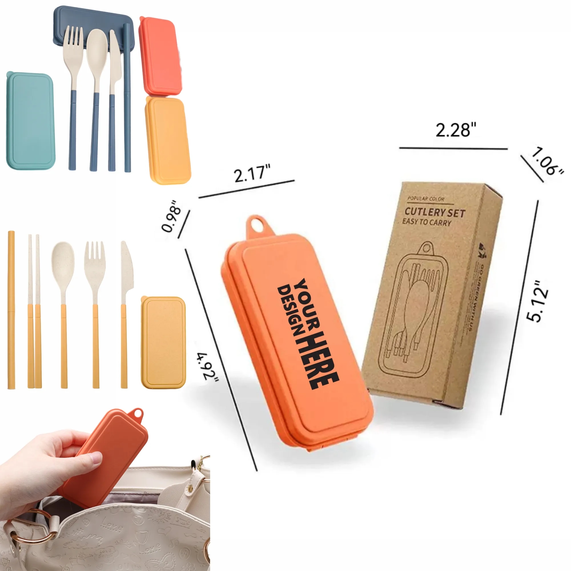 Wheat Straw Portable Cutlery Set 4