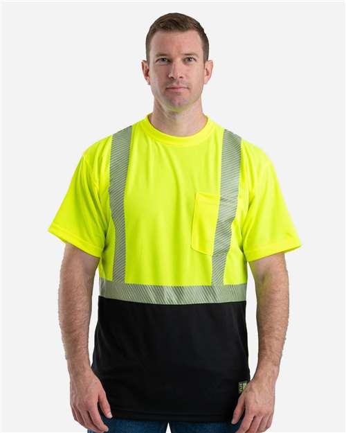Men's Hi-Vis Class 2 Color Blocked Pocket T-Shirt - HVK017 7