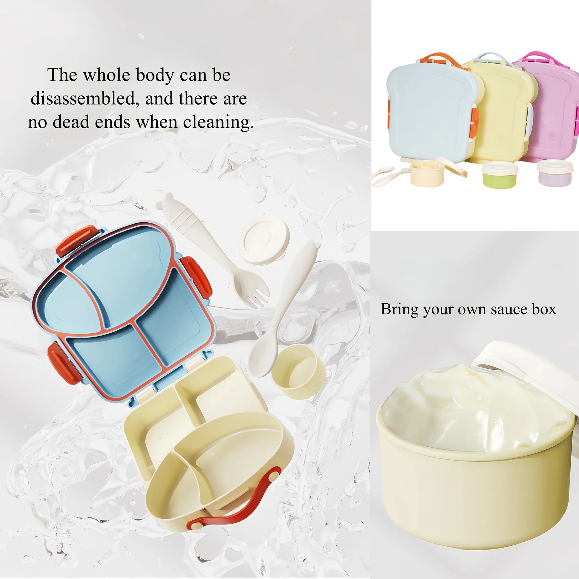Non-Spill Kids' Lunch Container With Divided Sections 3