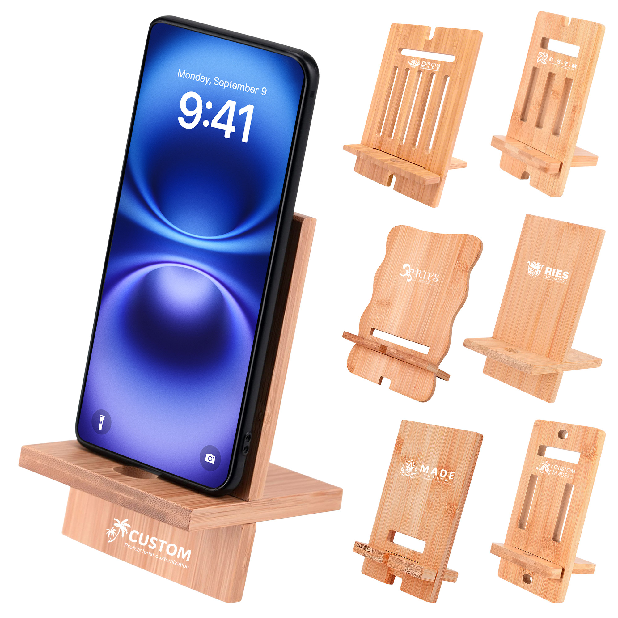 Bamboo Phone Stand 2