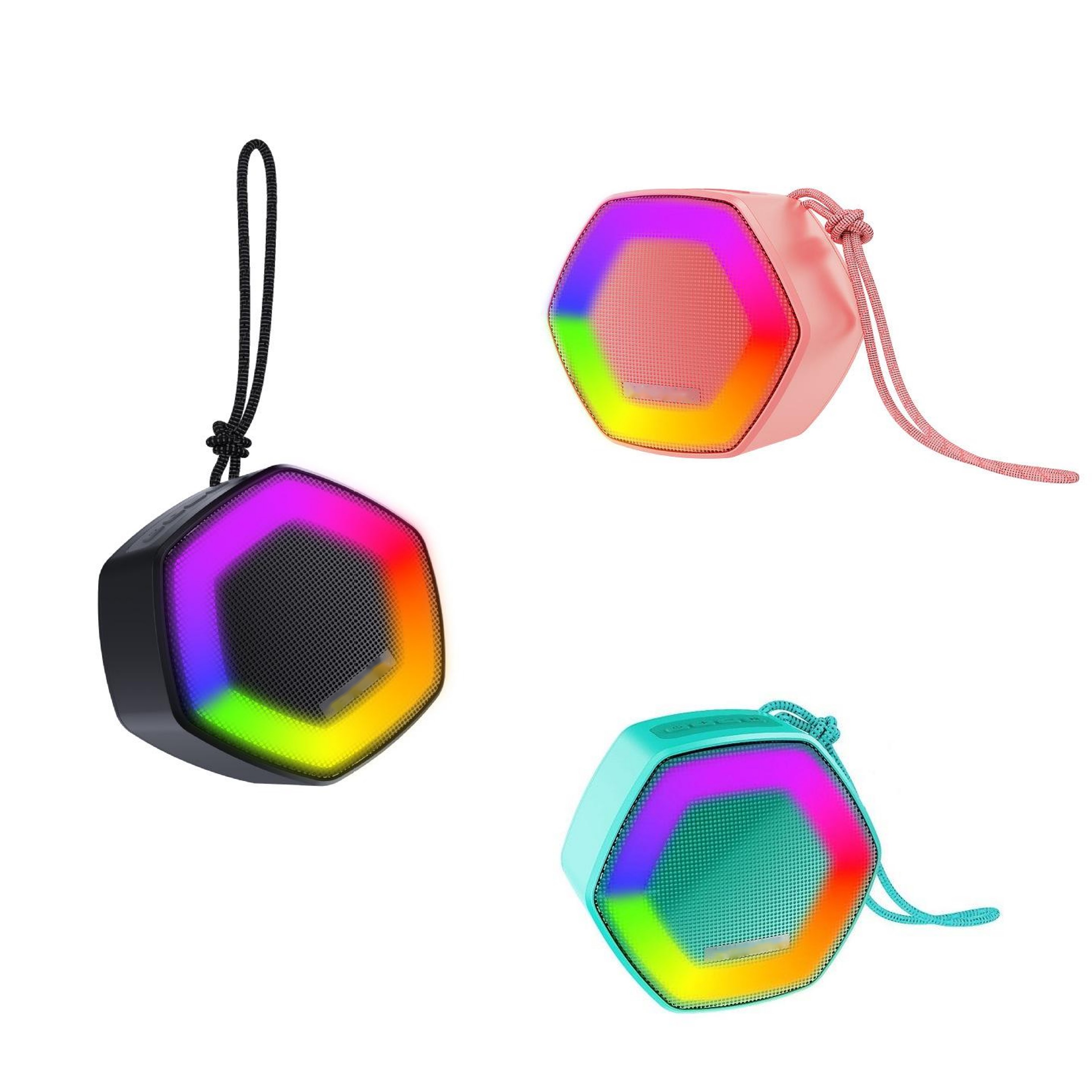 Hexagon Wireless Speaker with LED Light (direct import) 3