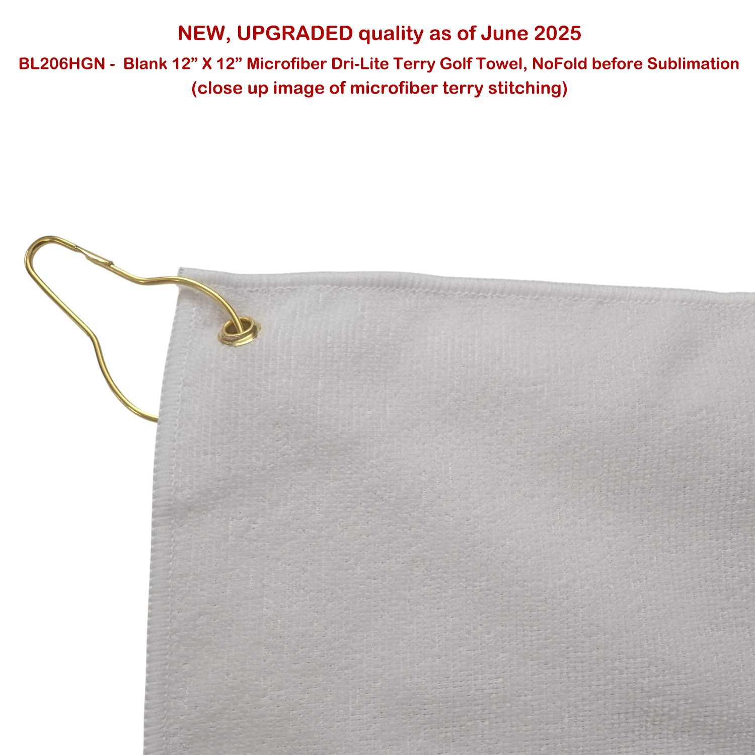 72Hr Fast Ship - Colored Microfiber Dri-Lite Terry Golf Towel, 12x12, Nofold, Sublimated 2 sides 6
