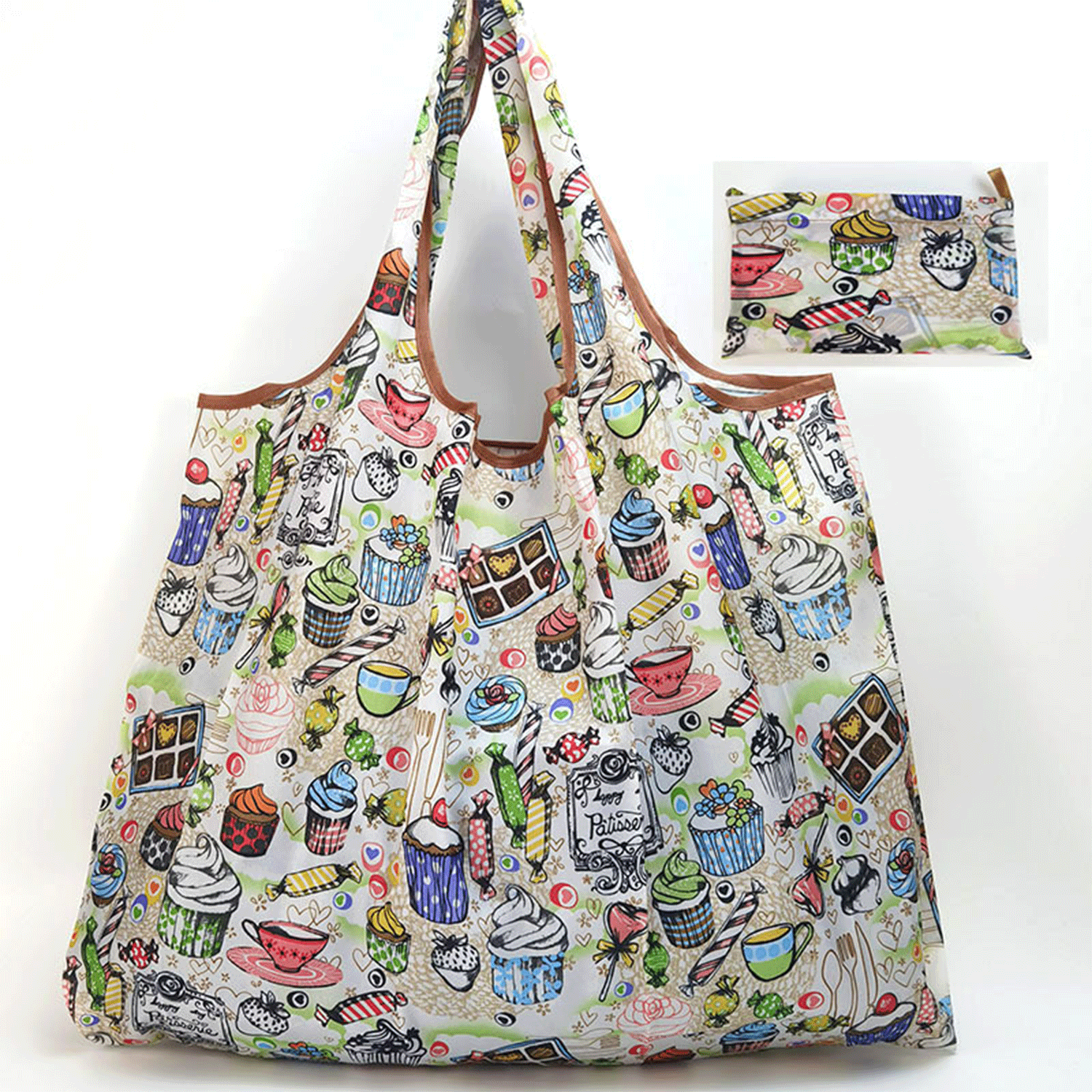 Customize Large Capacity Nylon Shopping Grocery Handbag Tote 10