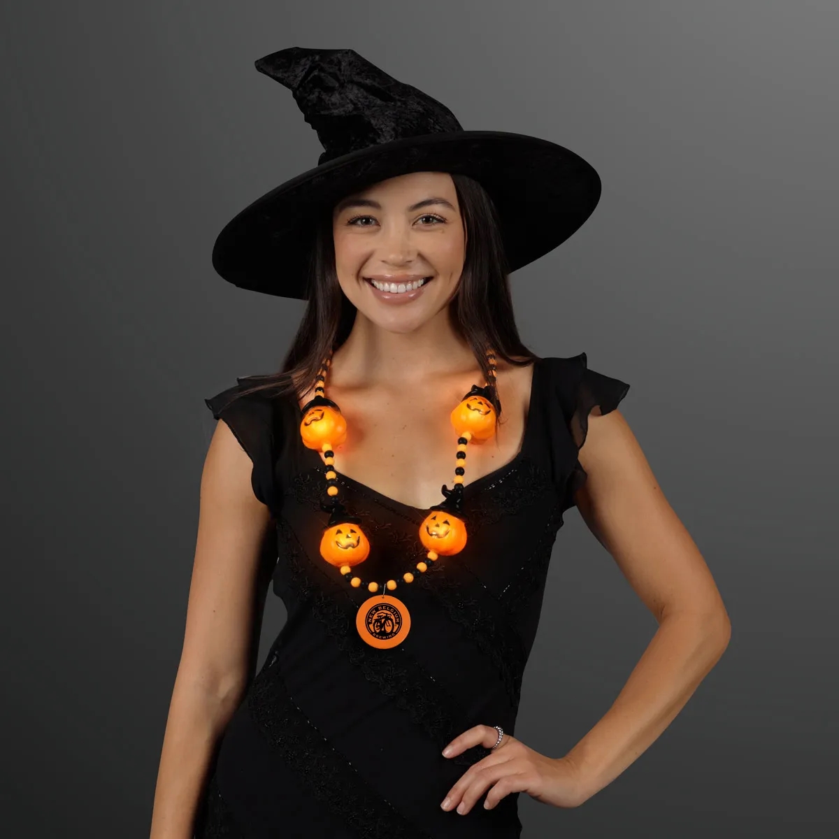 LED Hocus Pocus Pumpkins Beads with Medallion 4