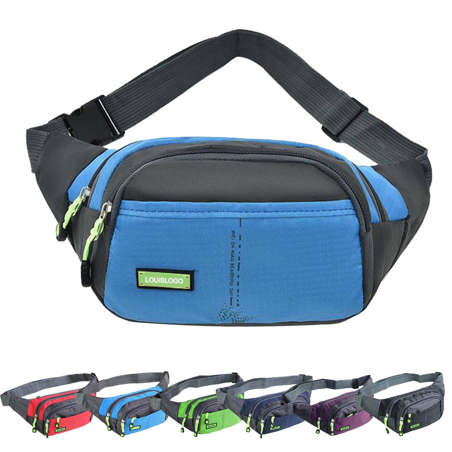 Nylon Fanny Pack with 3 Zipper Pockets 4