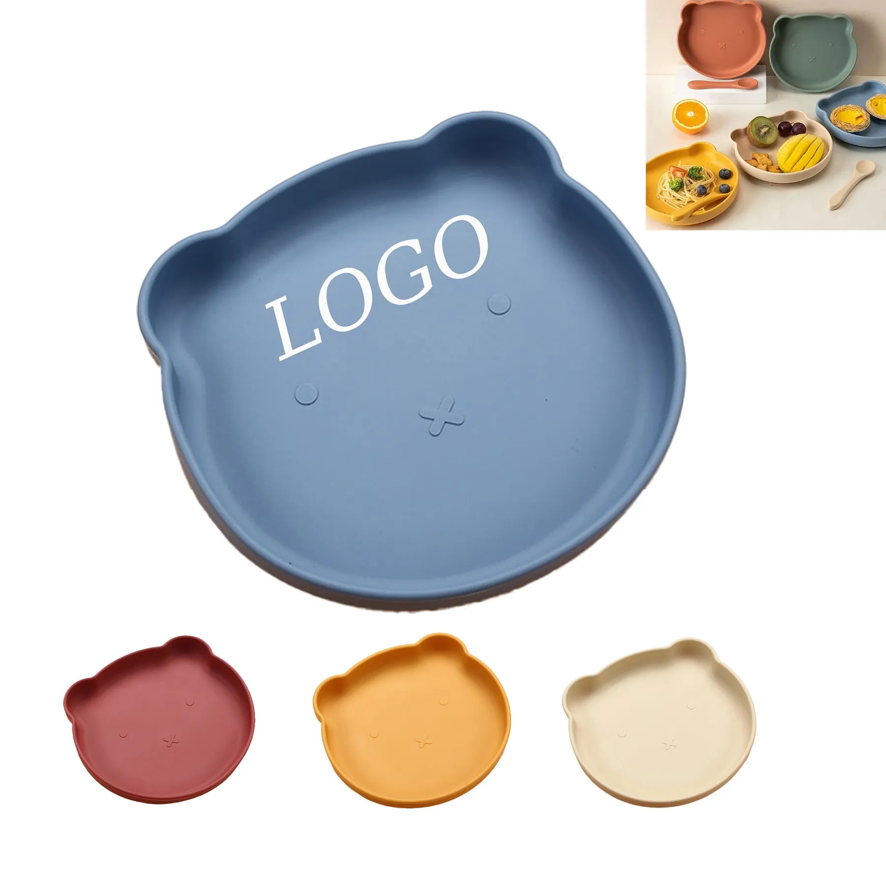 Food Grade Silicone Suction Cup Baby Plate 3