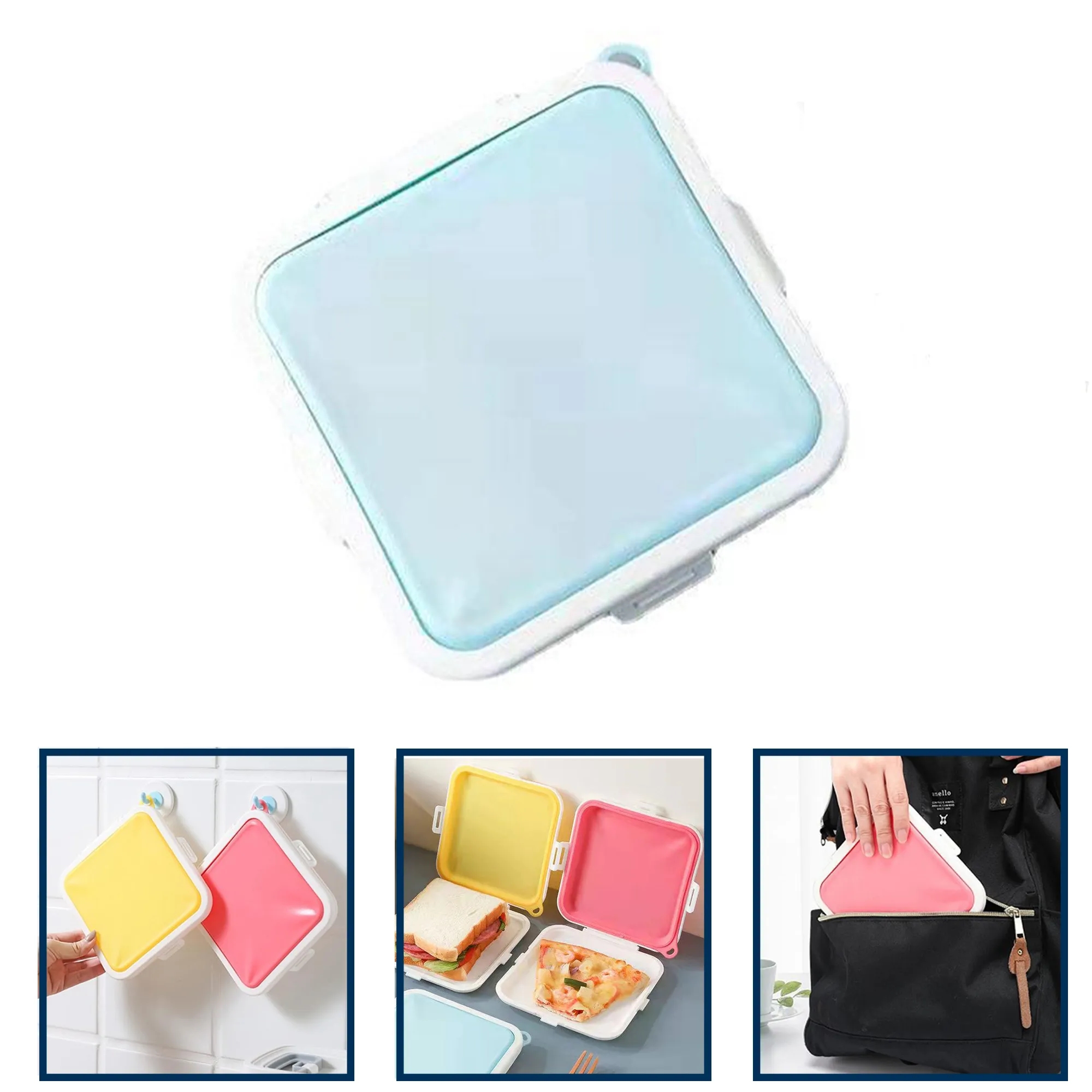 Portable Silicone Leckproof Sandwich Storage Box Keeper 2