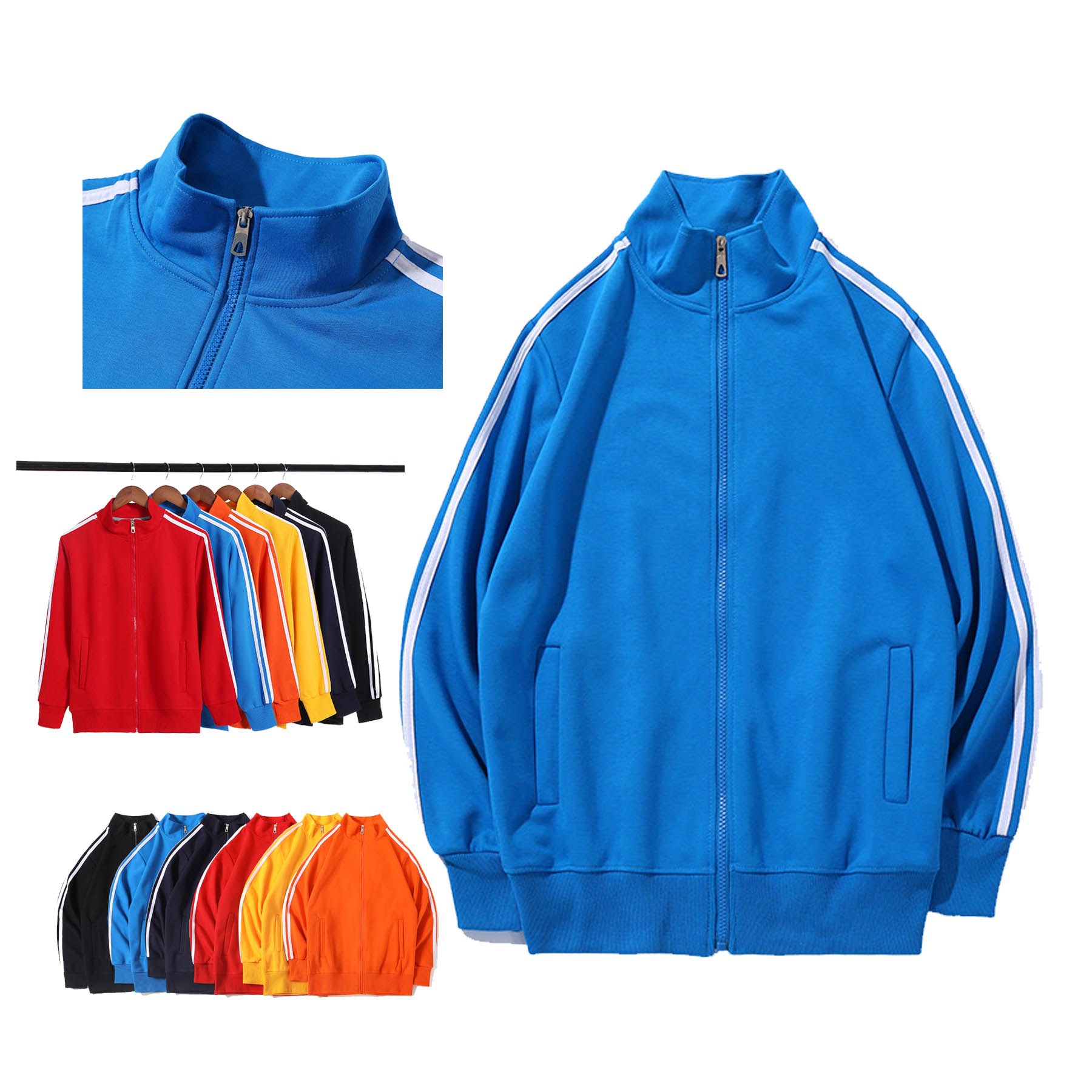 Autumn and Winter Models Stand-up Collar Zipper Jacket 2