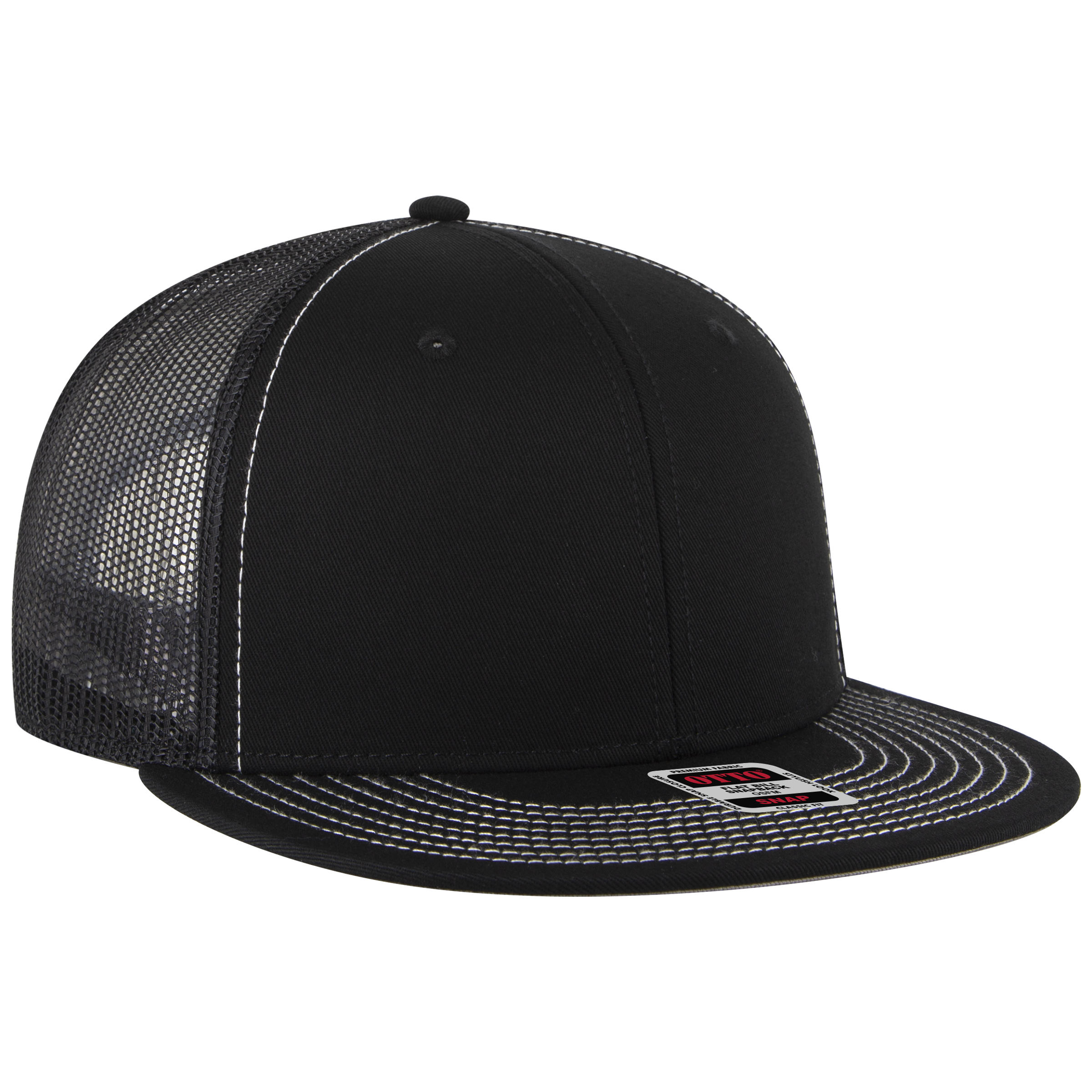 OTTO CAP® OTTO SNAP 6 Panel Pro Style Mesh Back Trucker Snapback Hat 46