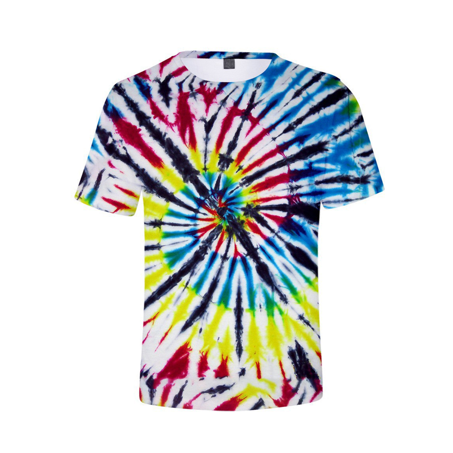 Tie Dye Polyester Round Neck T-Shirt 8