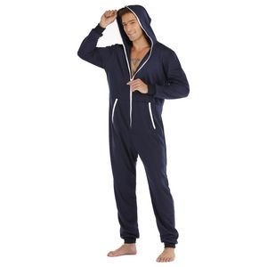 Men'S Hooded Jumpsuit Zip Up One Piece Pajamas 3