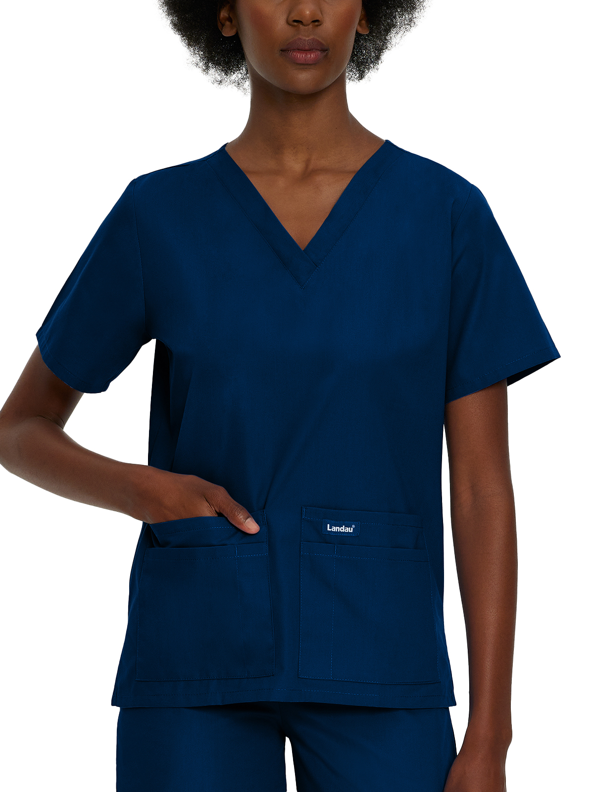 Landau - Essentials - Women's Four-Pocket Durable V-Neck Top 34