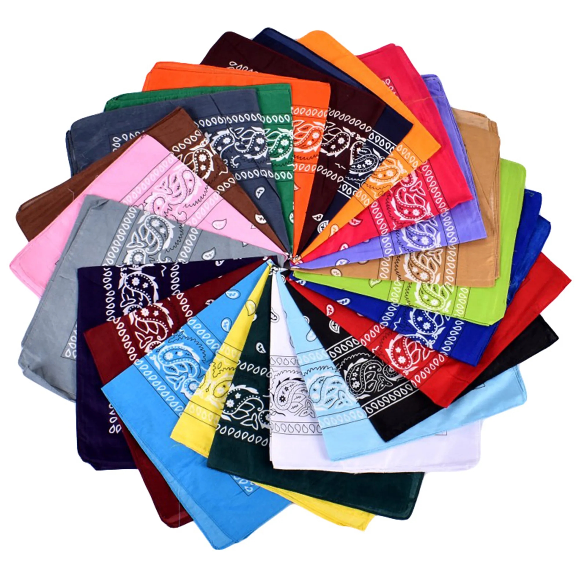 Full Color Paisley Bandanna Square Scarf 7