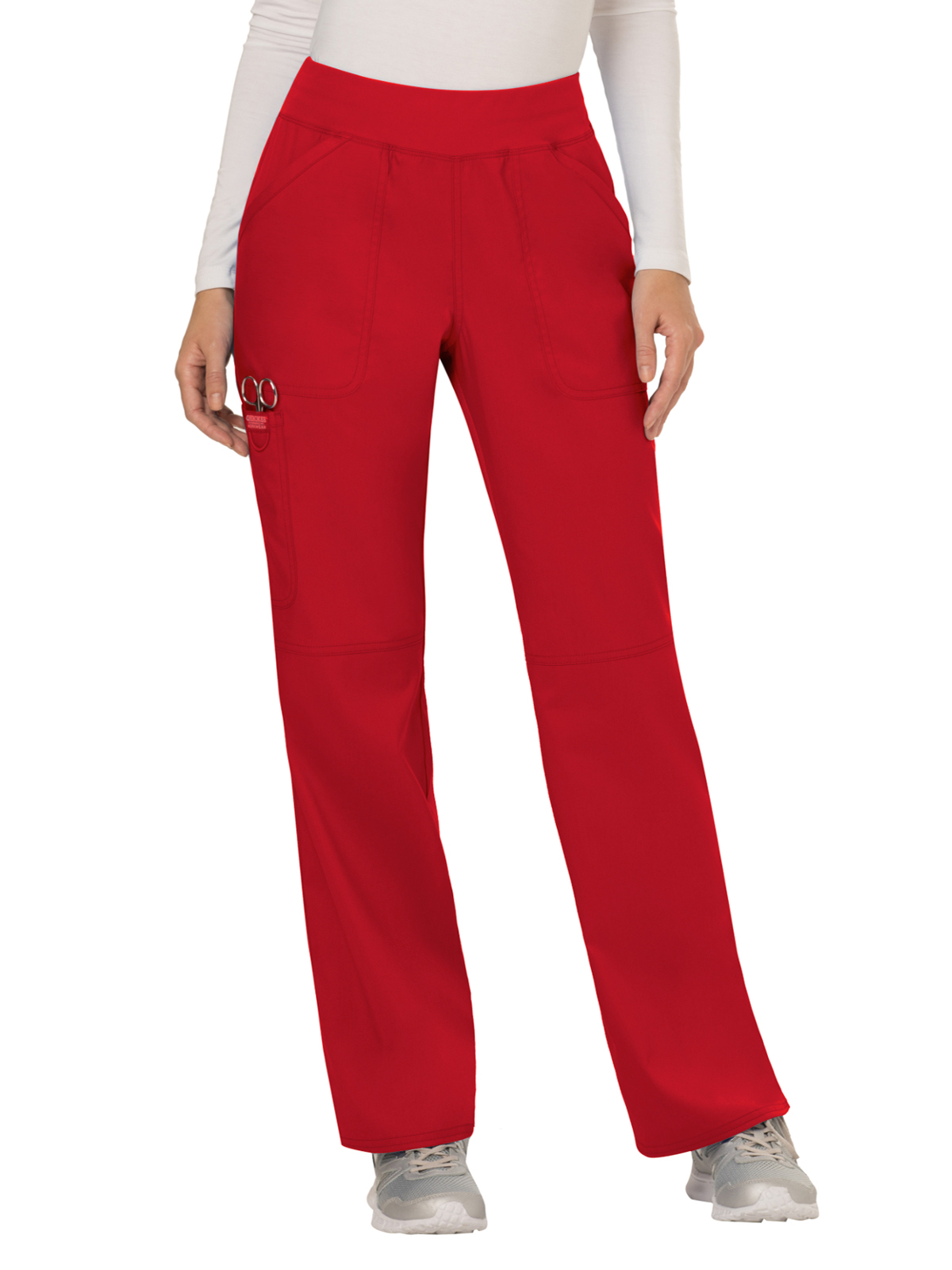 Cherokee - Workwear Revolution - Women's 4-Pocket Mid Rise Straight Leg Pull-on Pant 91