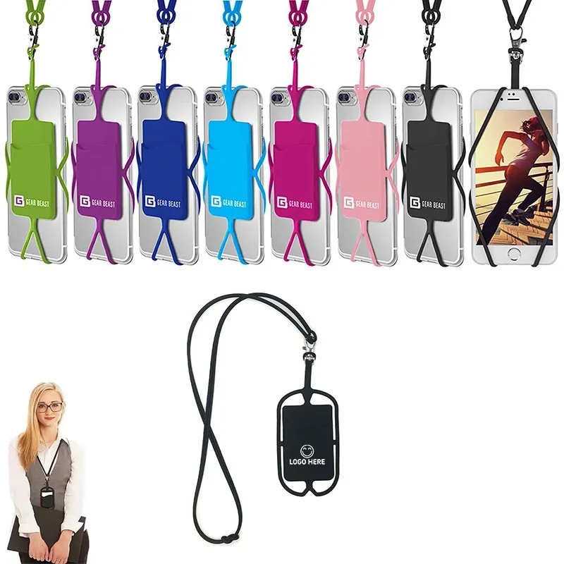 Silicone Lanyard With Phone Holder & Wallet 3