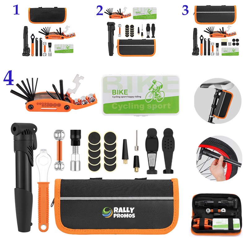 Portable Tool Kit Bicycle Repair Bag With Tire Pump 4