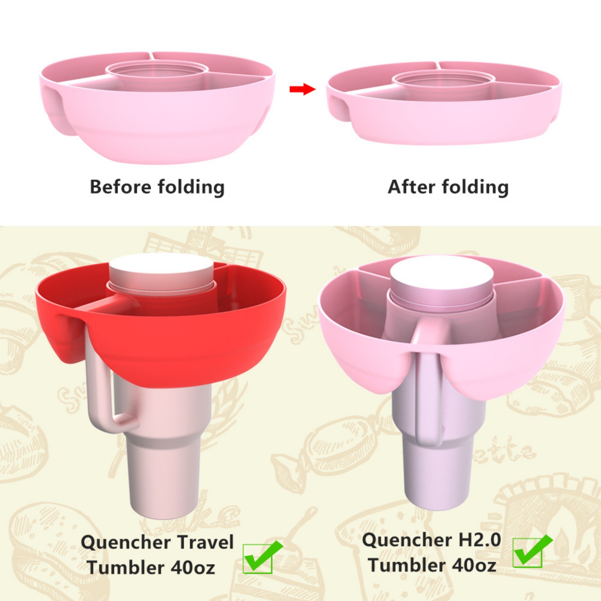 3 Compartment Silicone Snack Tray 5