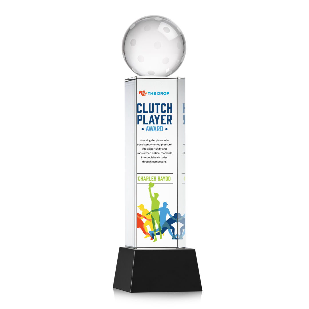 Pickleball VividPrint™ Award on Belcroft Base - Black 8