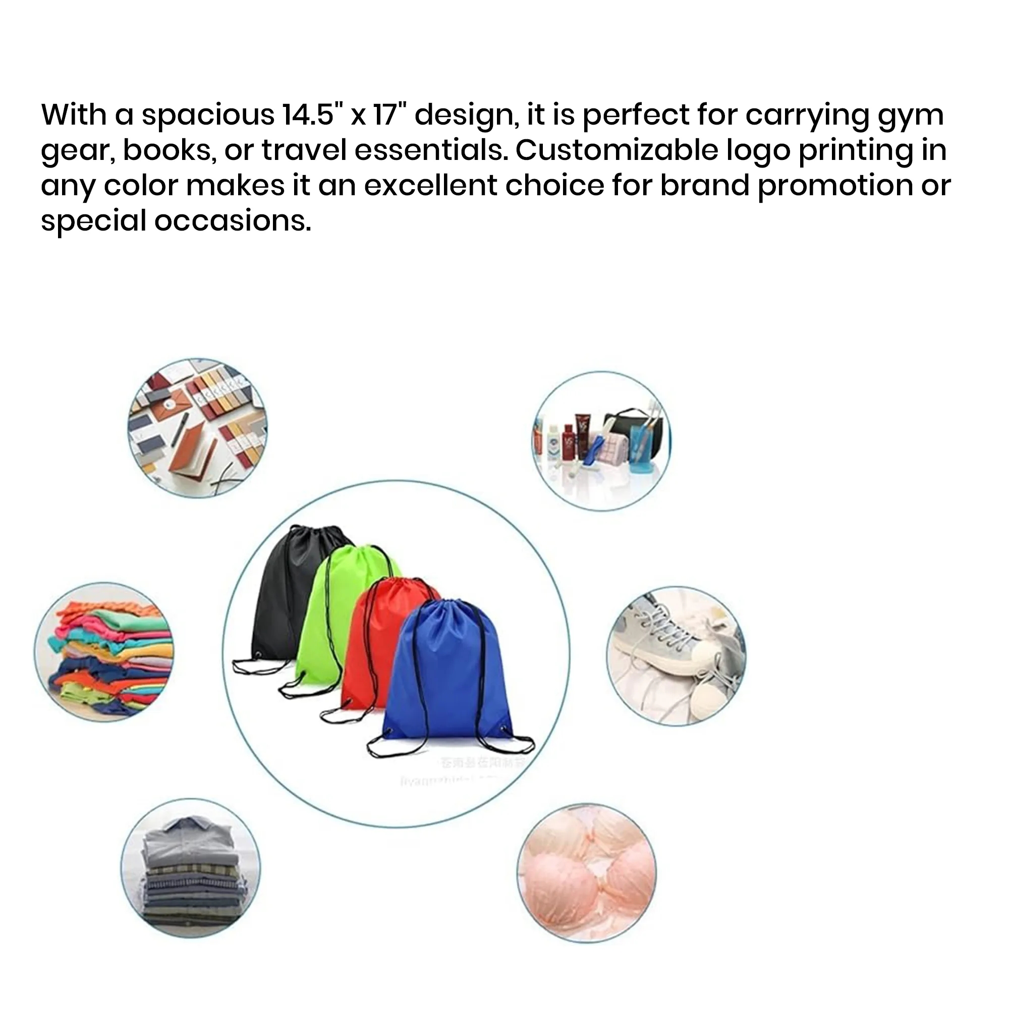 210D Polyester Drawstring Backpack 17