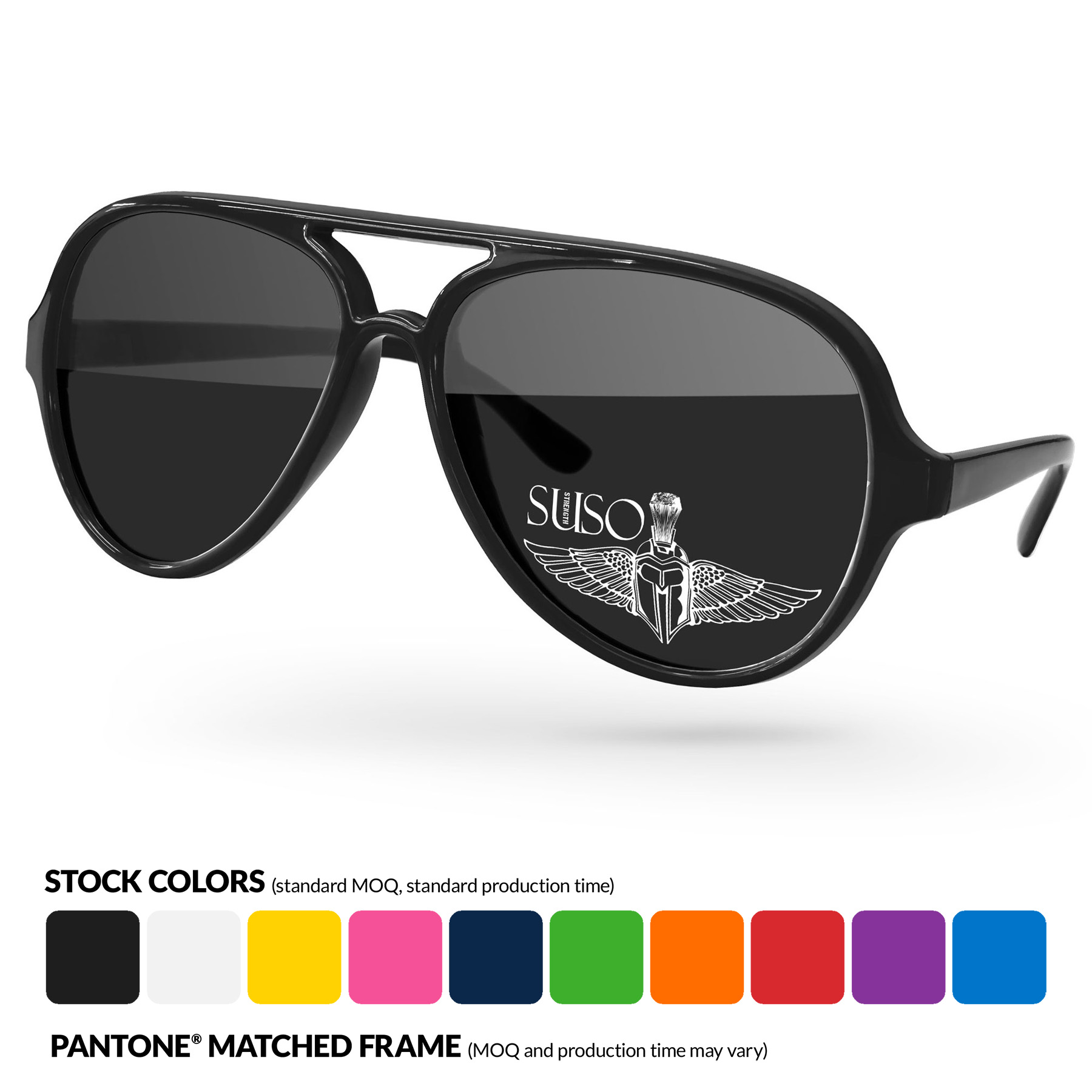 Aviator Sport Sunglasses w/ Corner Lens Imprint 8