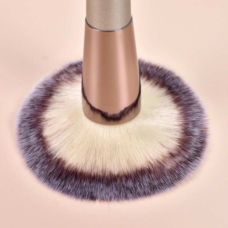 Champagne 14Pcs Premium Powder Concealers Eye shadows Blush Makeup Brushes Set 7